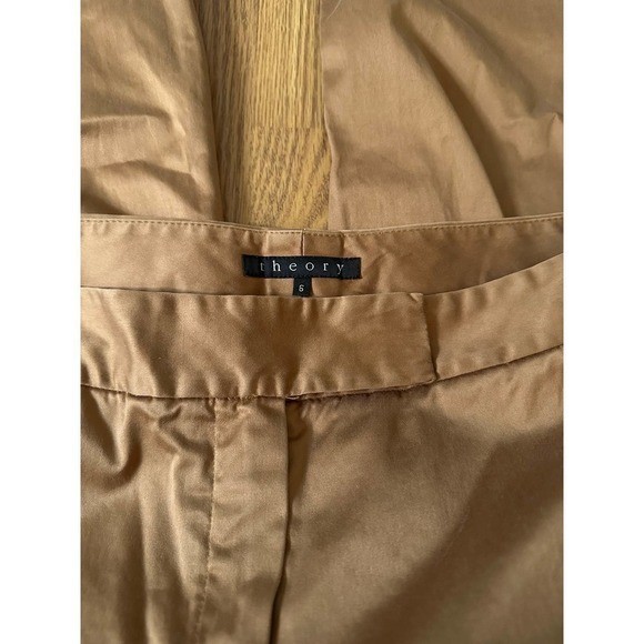 Theory mid-rise wide leg trousers women’s size 6 tan - Picture 5 of 6
